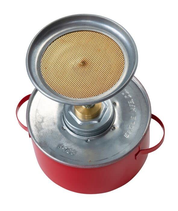 P-701 Eagle Plunger Galvanized Steel Safety Can, 1 Quart Capacity, Red