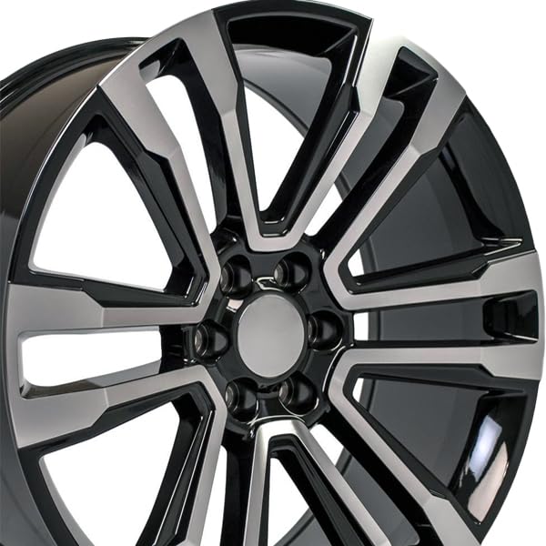 Black Machined Wheel OE Wheels LLC CV44-24100-6550-24MB Painted (24 x 10. inches /6 x 139 mm, 24 mm Offset)