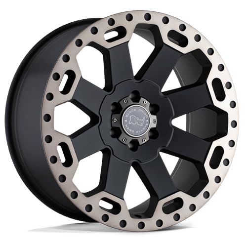 Black Rhino WARLORD Hard Alloys 17X8 5X4.5 5.88 35mm MATTE BLACK W/MACH DARK TINT - 1780WAR355114M76