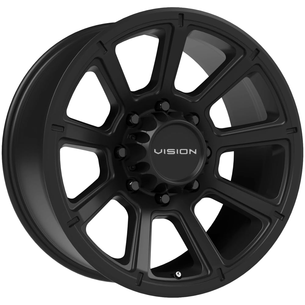17" Inch VISION 8x165.1 Wheel Rim 353 Turbine 17X8.5 +18 Black