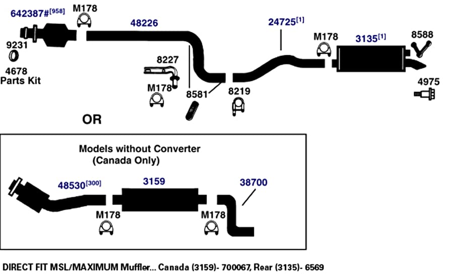 Exhaust Muffler AP Exhaust Products 3159