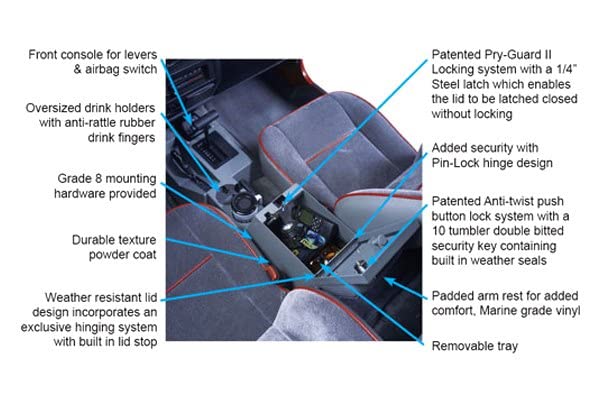 Center Console Tuffy Security Products | Series II Full for Jeep Wrangler TJ | 1997-2006
