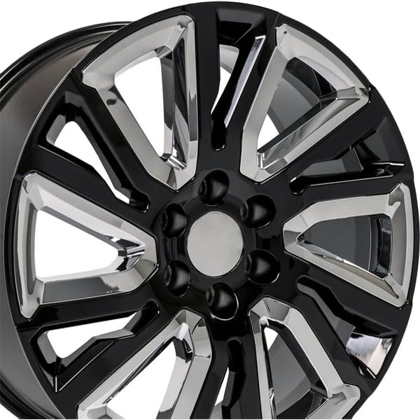 Black Wheel OE Wheels LLC with Chrome Painted CV39-22090-6550-28B-ic (22 x 9. inches /6 x 139 mm, 28 mm Offset)