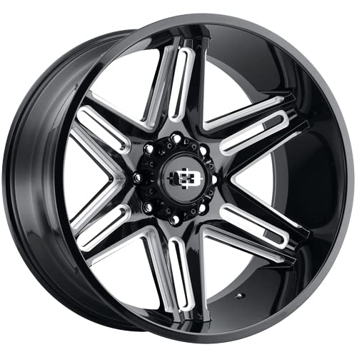 363 Razor Vision 20x10 5x5.5" -25mm Black/Milled Wheel Rim 20" Inch