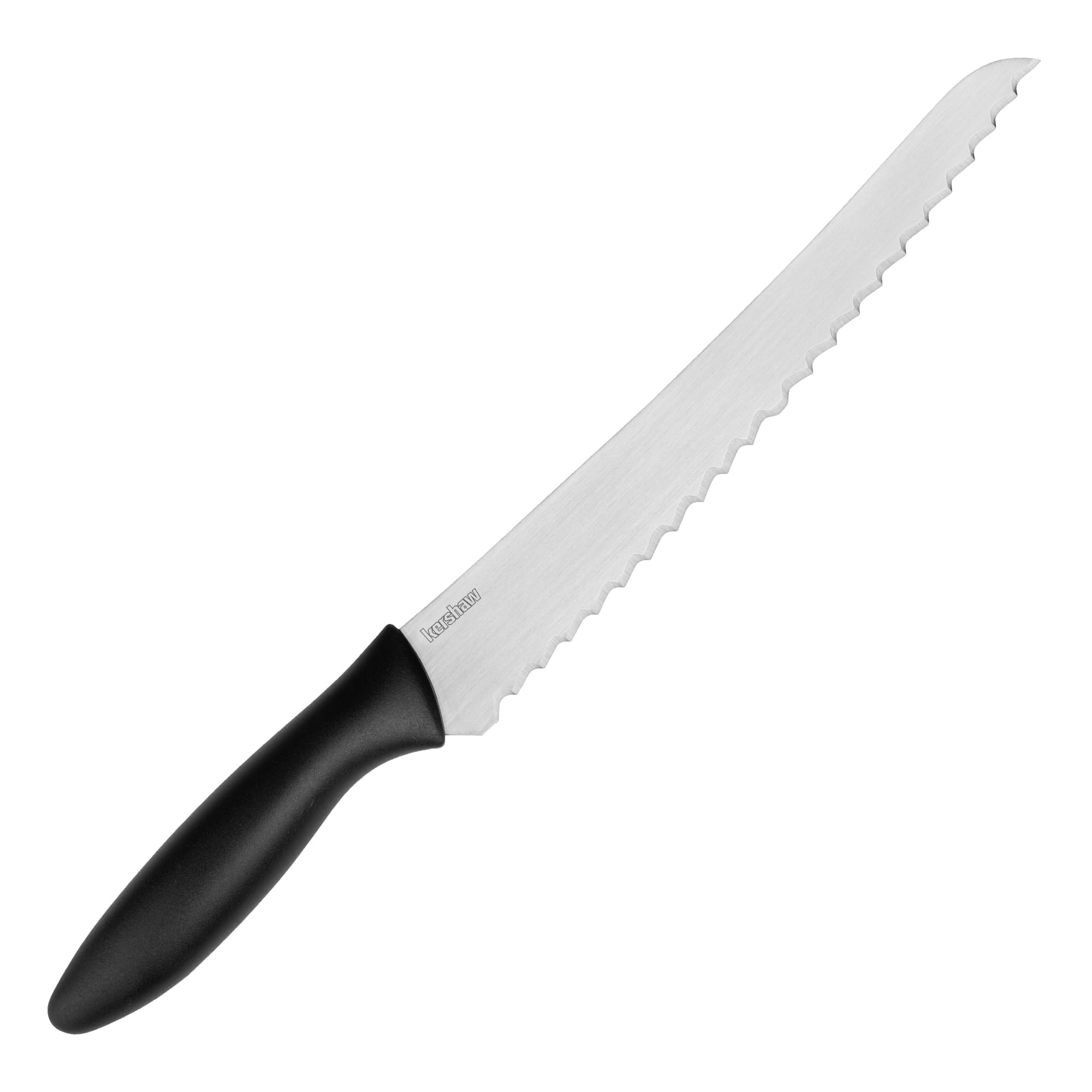 8-Inch Kershaw Serrated Bread Knife - Razor Sharp Stainless Steel Blade for Clean Cuts and Fewer Crumbs, Ergonomic Handle, Includes Sheath
