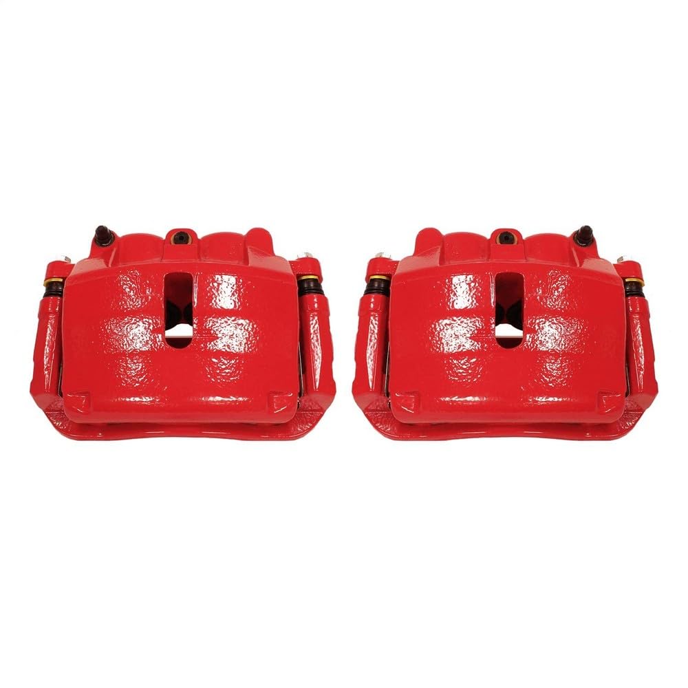 Power Stop S4974A Front Pair of High-Temp Red Powder Coated Calipers For Ford F-150 2009 [Model Specific]