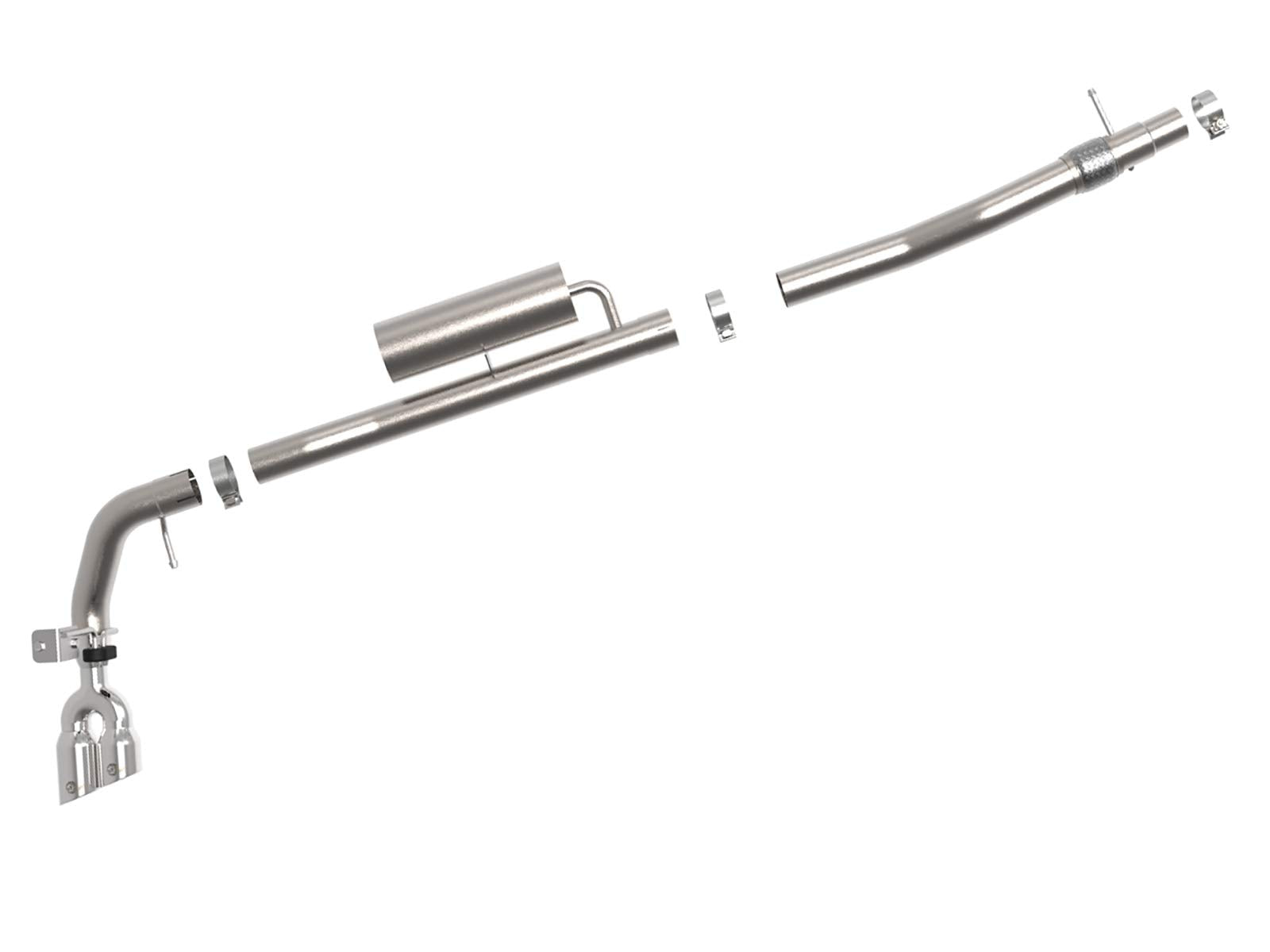 Rebel Series aFe Power 49-33119-P 3" Cat-Back Exhaust System for 19-20 Ford Ranger, 304 Stainless Steel, Polished Tips