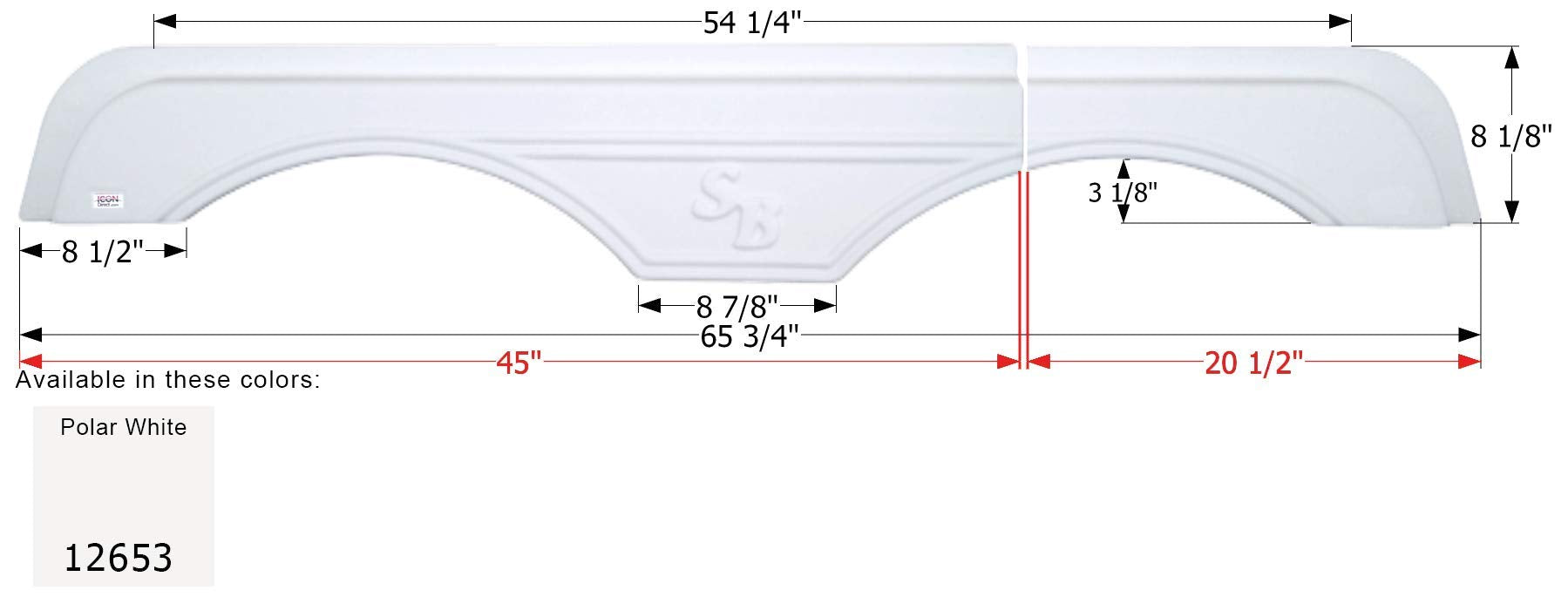 Fender Skirt ICON, Tandem, Sunnybrook, FS2653, Polar White