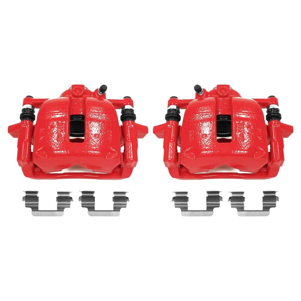 Power Stop S3320 Front Pair of High-Temp Red Powder Coated Calipers For Mini Cooper 2007-2015 [Model Specific]