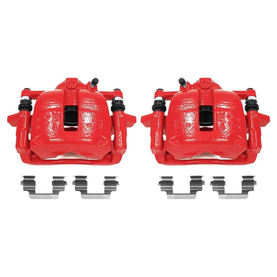 Power Stop S3320 Front Pair of High-Temp Red Powder Coated Calipers For Mini Cooper 2007-2015 [Model Specific]