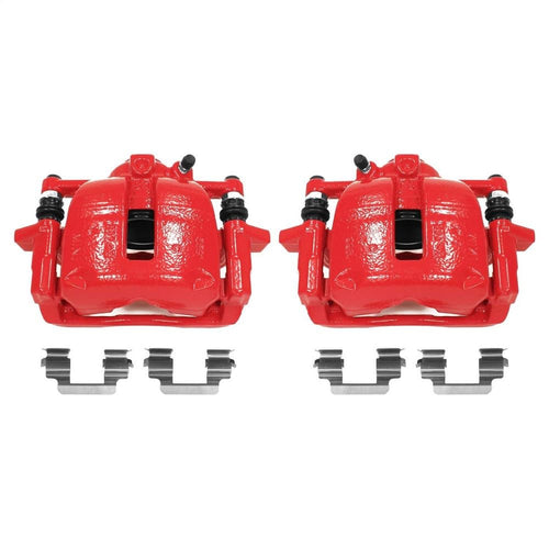 Power Stop S3320 Front Pair of High-Temp Red Powder Coated Calipers For Mini Cooper 2007-2015 [Model Specific]