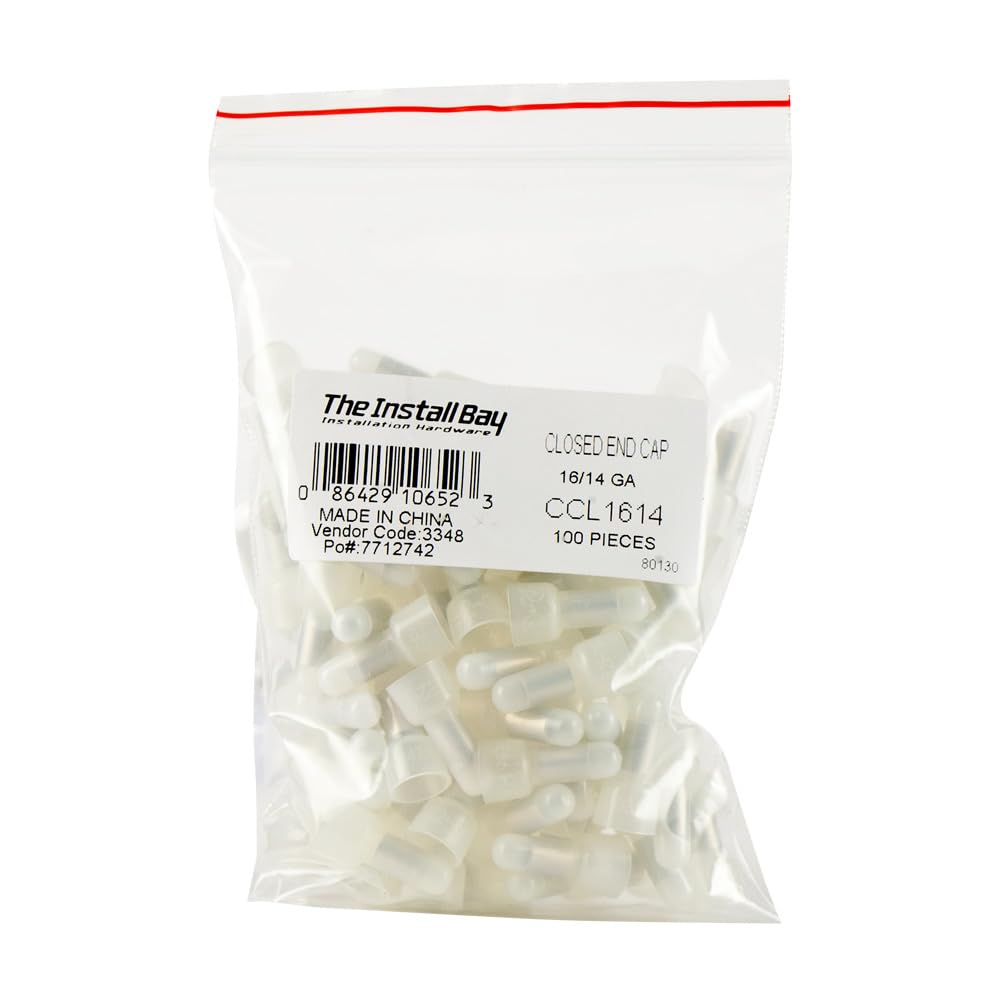 Install Bay Crimp Cap Nylon Connector Long Neck 16/14 Gauge -100-Pack