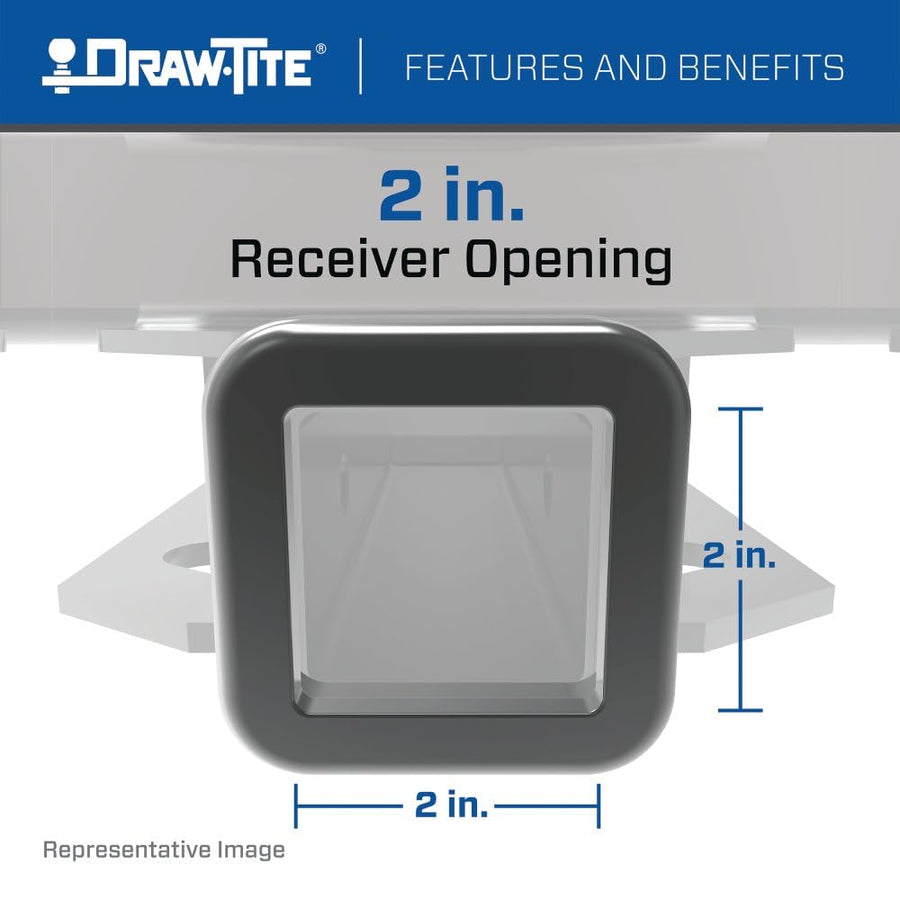 Class 4 Draw-Tite Ultra Frame Trailer Hitch, 2 Inch Receiver, Black, Compatible with Select Ford E-350 Econoline Super Duty, Ford E-350 Econoline, Ford E-250 Econoline, Ford E-150 Econoline