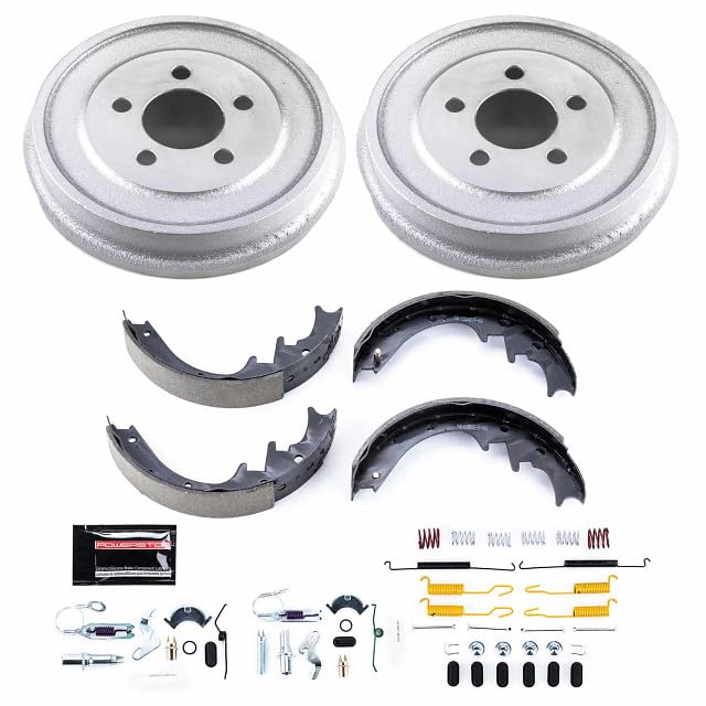 Power Stop Autospecialty KOE15375DK Rear Replacement Brake Kit-OE Brake Drums & Ceramic Brake Pads For Jeep Liberty 2002 [Model Specific]