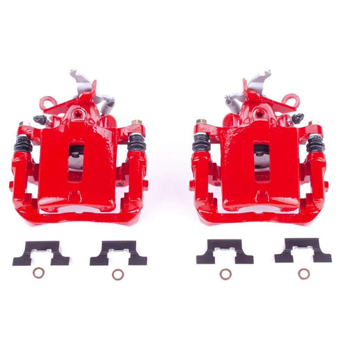 Power Stop Pair of High-Temp Red Powder Coated Rear Calipers For Jaguar S-Type 2003-2005, Lincoln LS 2003-2006 [Model Specific]