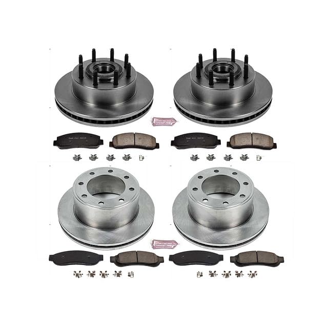 Power Stop Autospecialty KOE5587 Front and Rear Replacement Brake Kit-OE Brake Rotors & Ceramic Brake Pads For Ford F-350 Super Duty 2010 [Model Specific]