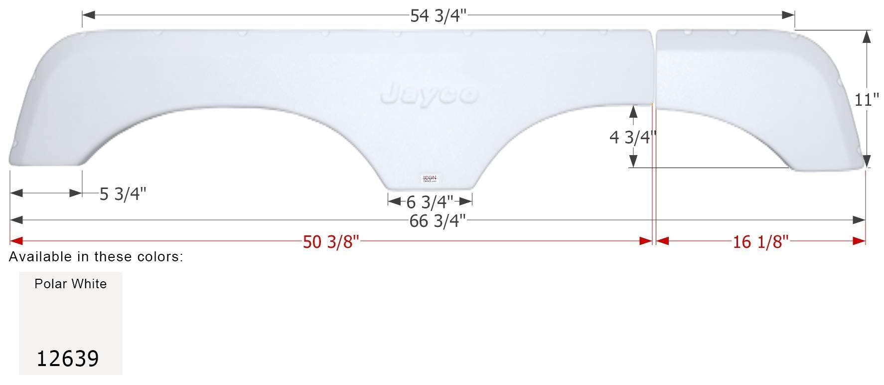 Fender Skirt ICON, Tandem, Jayco, FS2639, Polar White