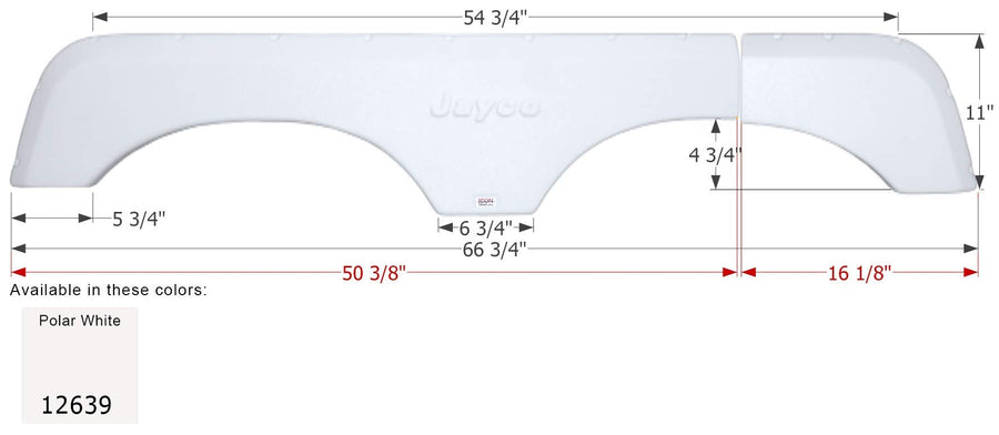 Fender Skirt ICON, Tandem, Jayco, FS2639, Polar White