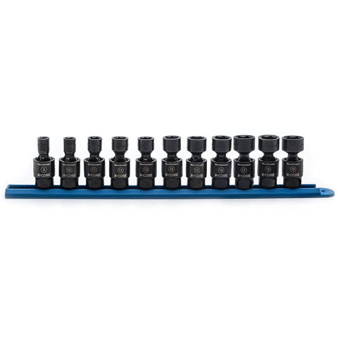 11 Pc. GEARWRENCH 3/8" Drive X-Core™ 6 Pt. Pinless Universal Impact Socket Set, Metric - 84975