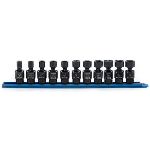 11 Pc. GEARWRENCH 3/8" Drive X-Core™ 6 Pt. Pinless Universal Impact Socket Set, Metric - 84975
