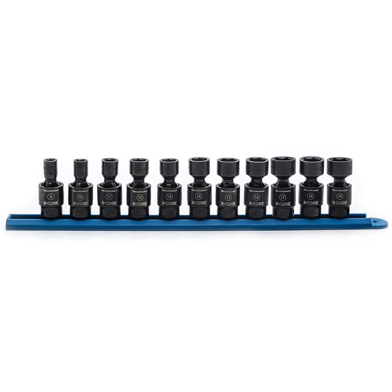 11 Pc. GEARWRENCH 3/8" Drive X-Core™ 6 Pt. Pinless Universal Impact Socket Set, Metric - 84975