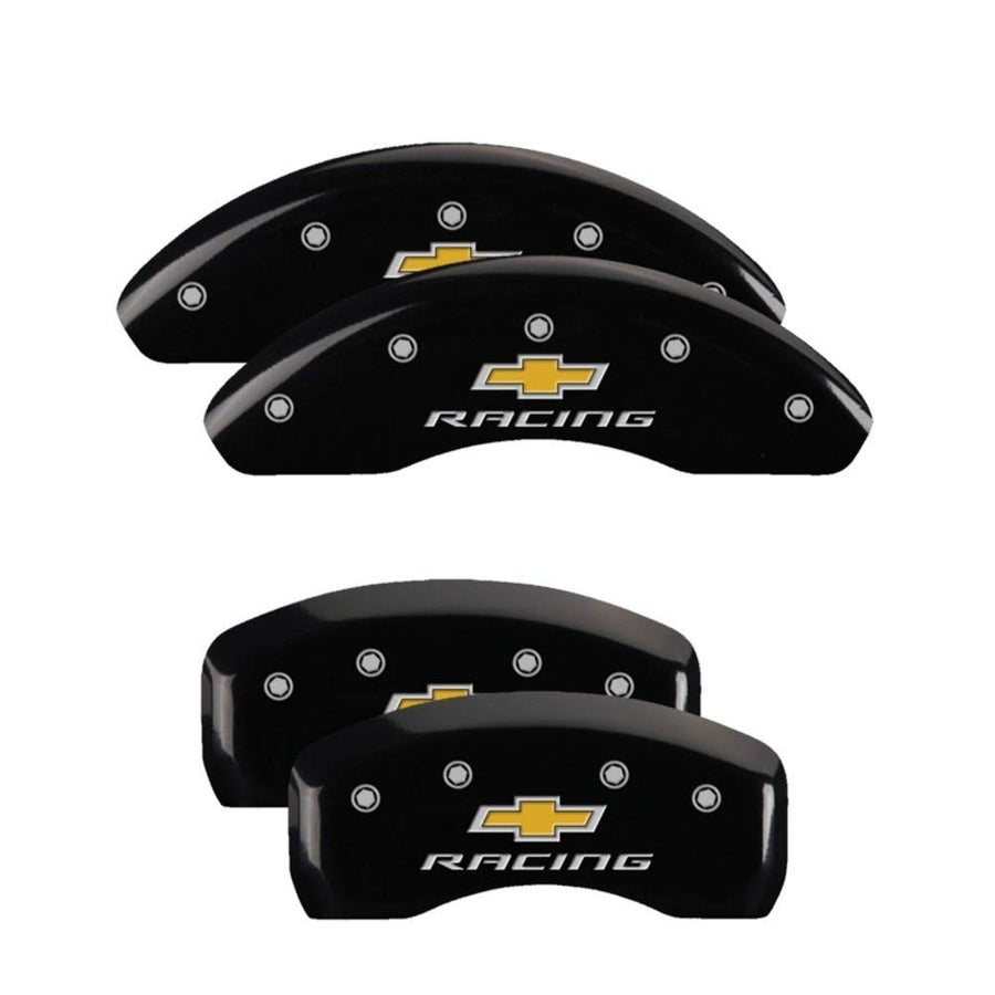 Chevy Racing MGP Caliper Covers 14239SBRCBK Black Powder Coat Finish, Silver Characters, Set of 4