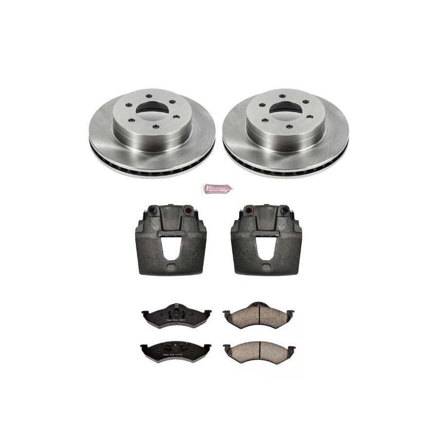 Power Stop KCOE2139 Stock Replacement Front Brake Kit (with Calipers) For Dodge Dakota 2000-2002, Dodge Durango 2000-2002 [Model Specific]