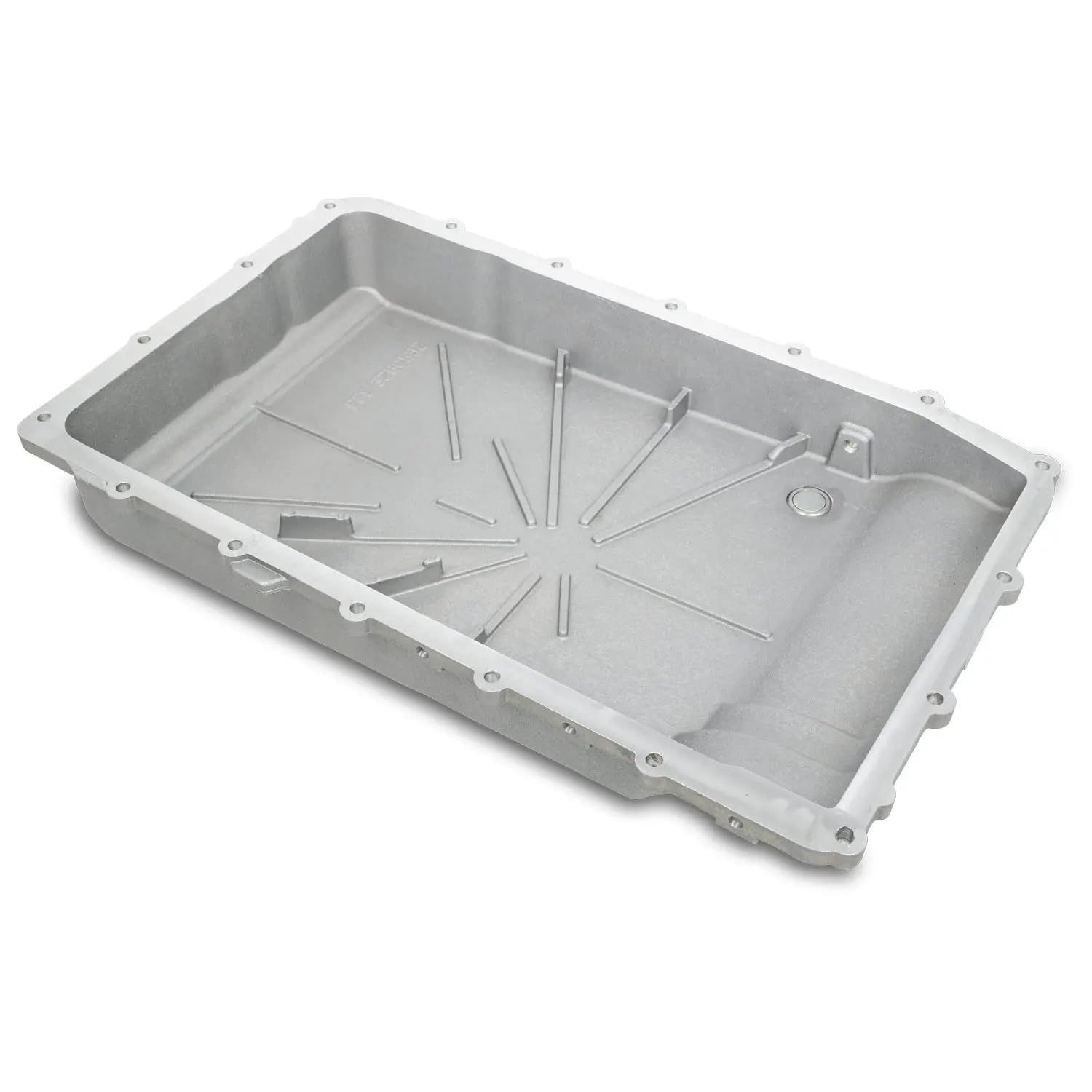 Heavy-Duty Cast Aluminum Shallow Transmission Pan (Brushed) Pacific Performance Engineering 328053210 Compatible with Ford 2017+ F150, 2019+ Ranger and 2018+ Mustang with 10R80 Transmission