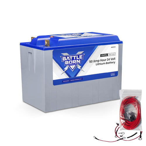 24V 50Ah Heated Lithium-Ion (LiFePO4) RV, Marine, Solar, & Off Grid Battery - Integrated Heating Technology - Internal BMS, High & Low Temperature Protection - Battle Born Batteries