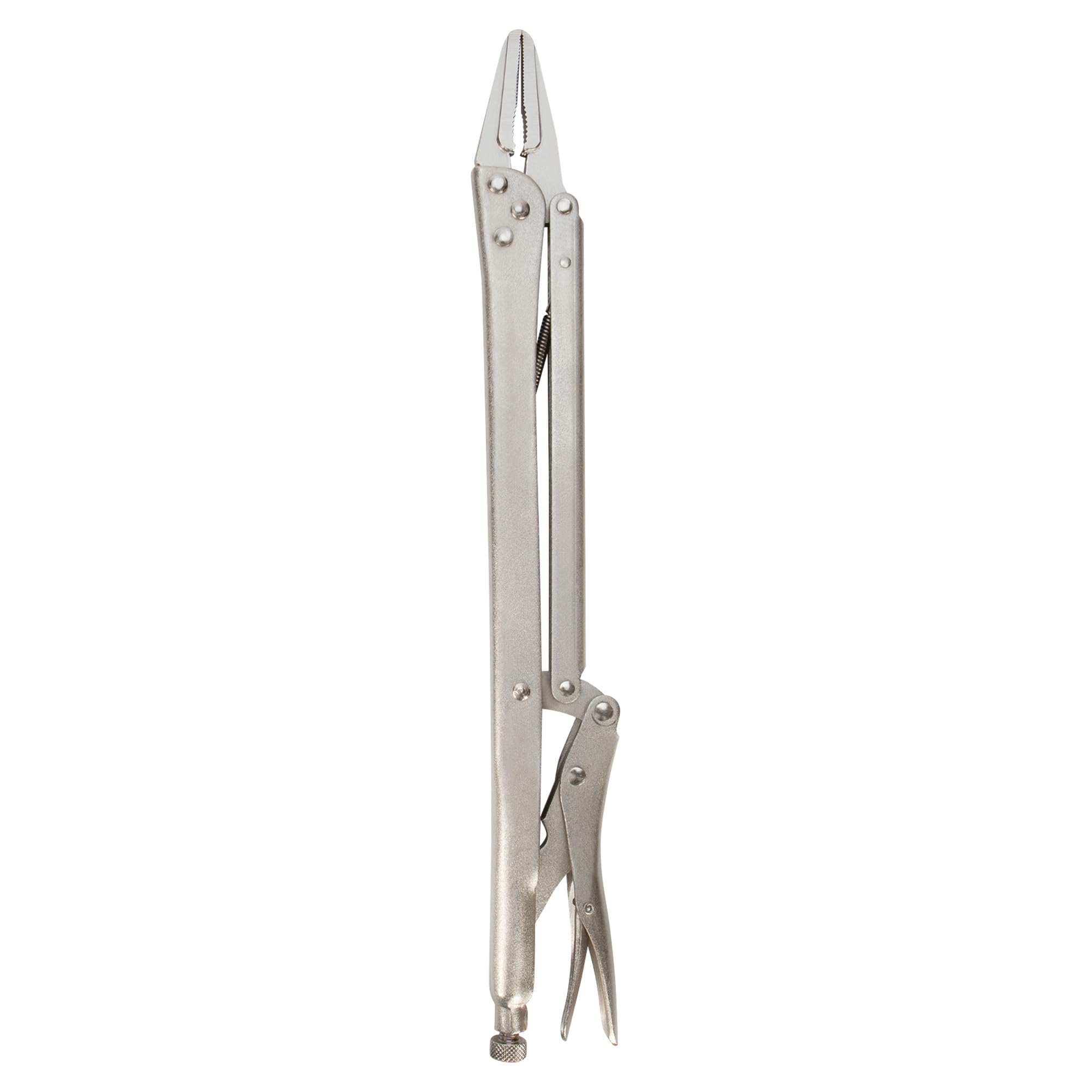 15-Inch Performance Tool W30776 Extended Reach Locking Pliers with Serrated Teeth and Quick Release Lever for Hard-to-Reach Areas and Engine Compartments