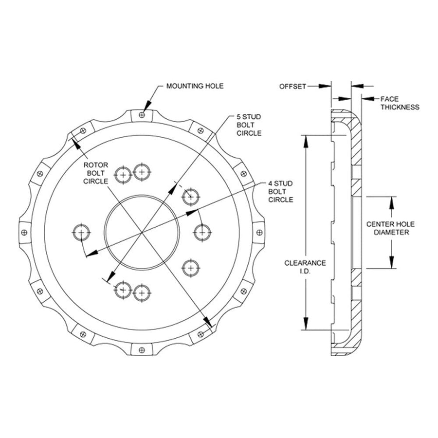 Front Hat-BB 745" Offset