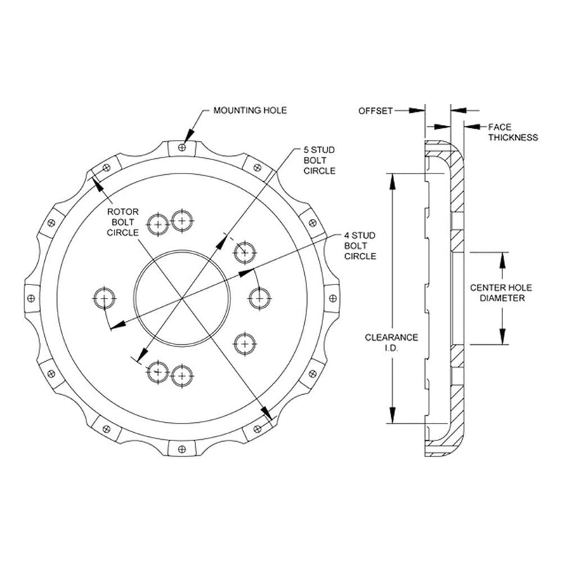 Front Hat-BB 745" Offset