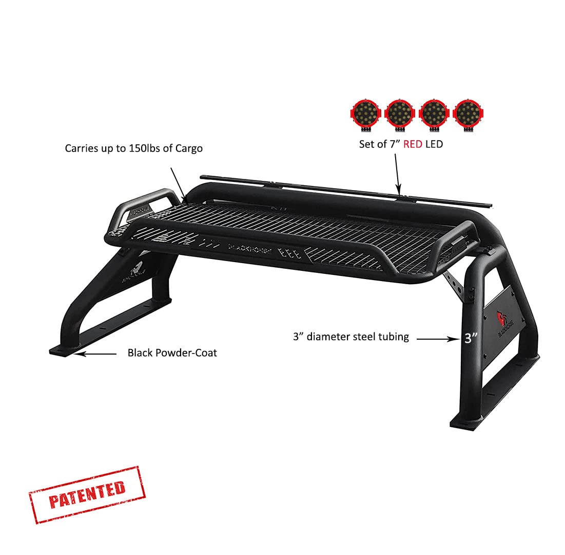 Atlas Black Horse Roll Bar Kit Compatible with 2015-2023 Toyota Tacoma-ATRB-TOTAB-PLR