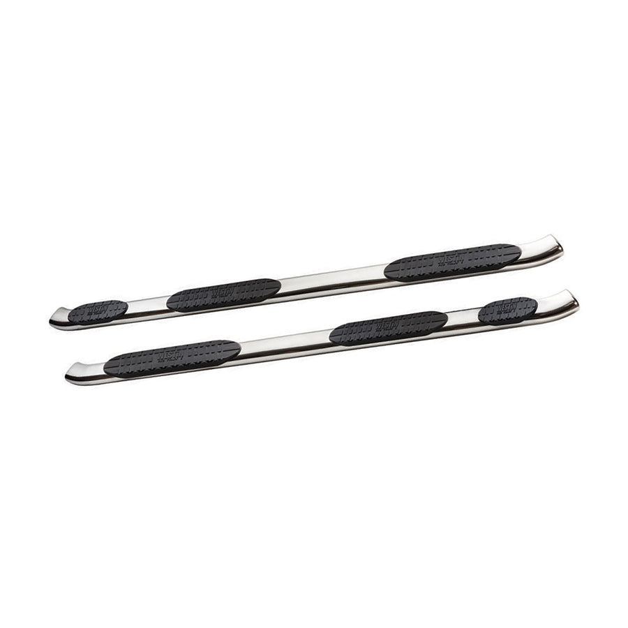 PRO TRAXX 5 Westin Oval Wheel to Wheel Nerf Bars fits 2009-2018 Ram 1500 2019-2024 1500 Classic 2010-2025 Ram 2500 3500 Crew Cab 6'5" Bed Stainless Steel Pair