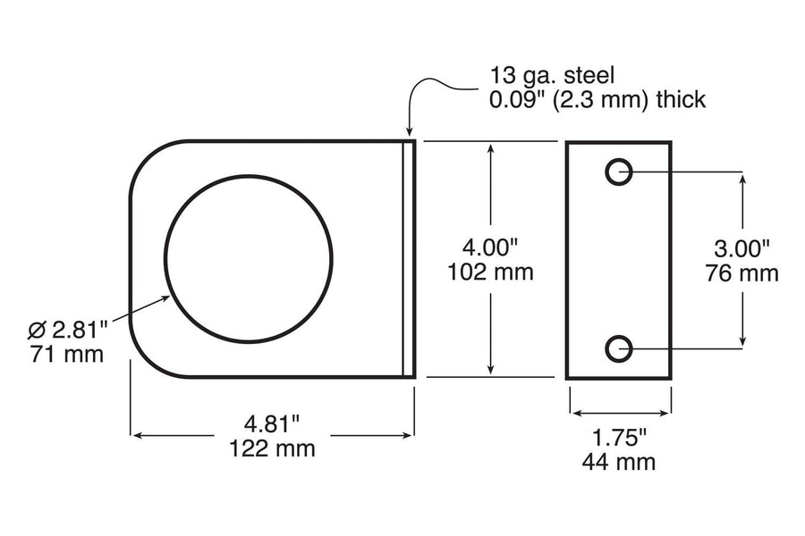 143-092 Peterson Manufacturing Replacement Lens 4.81"x4" (Bracket L-Mount Accepts 2.5" Lights), 1 Pack