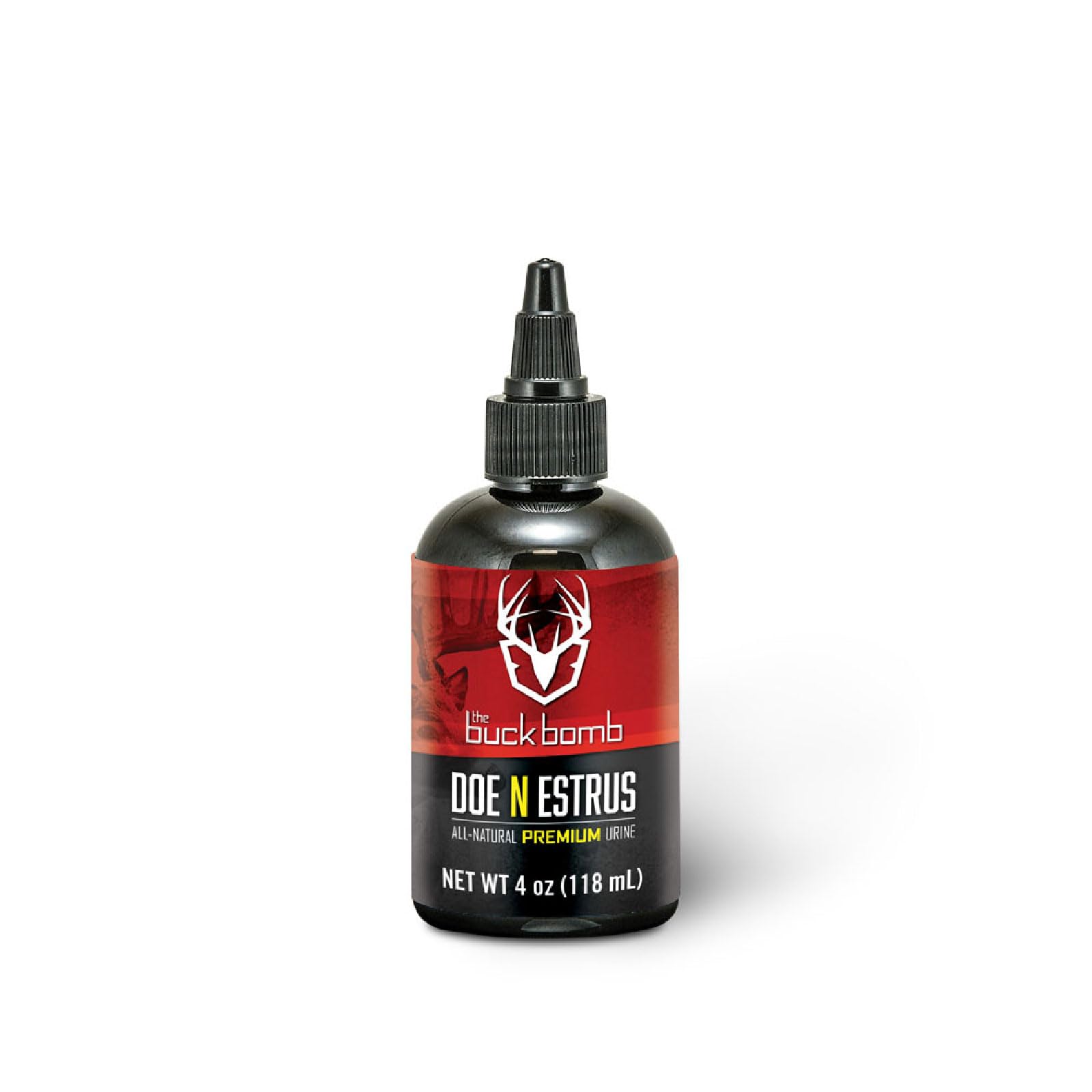 Buck Bomb Hunters Specialties Natural Doe 'N Estrus Liquid Scent w/Wicks Deer Buck Lure Hunting Primetime Scent Attractant for Hunting, 4 Oz (118 ml.)
