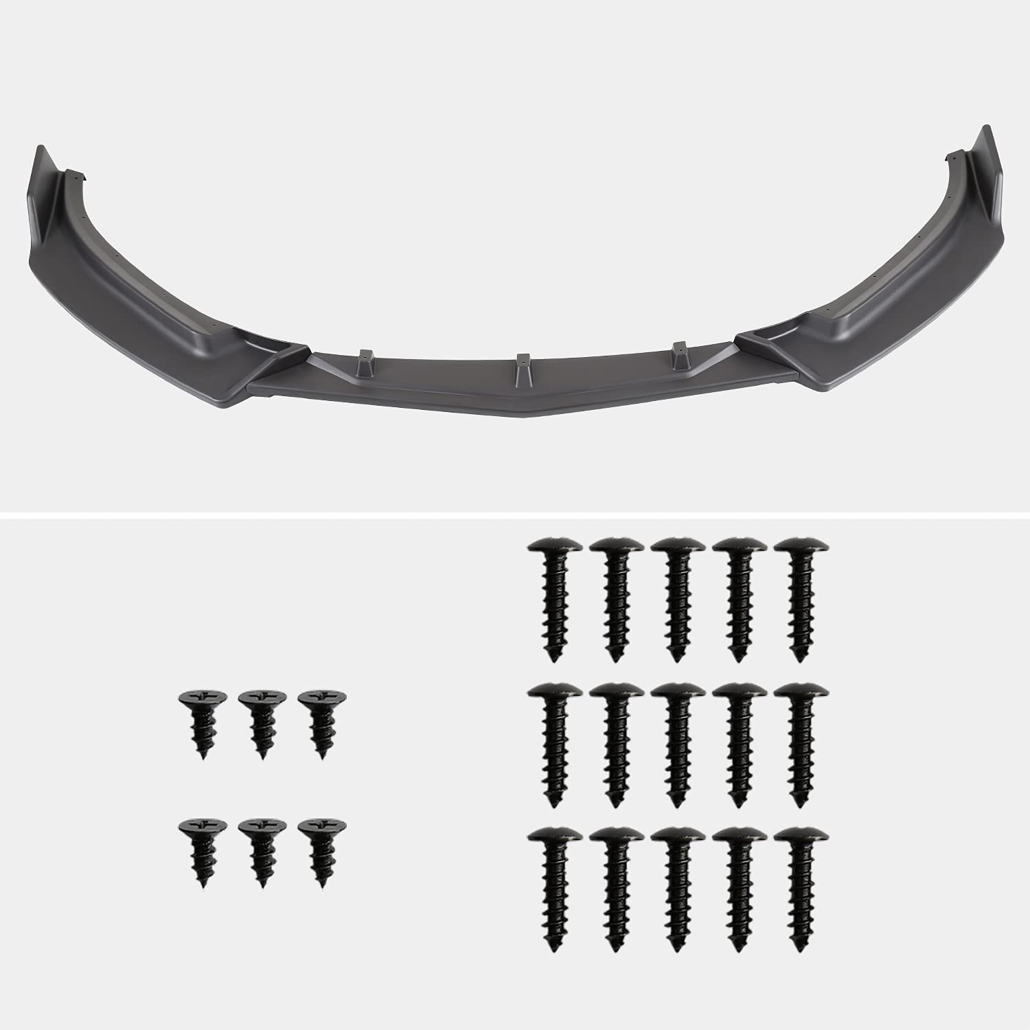 Matte Black Spec-D Tuning Front Bumper Lip Spoiler Splitter Body Kit 3PC Compatible with 2014-2018 Mazda 3