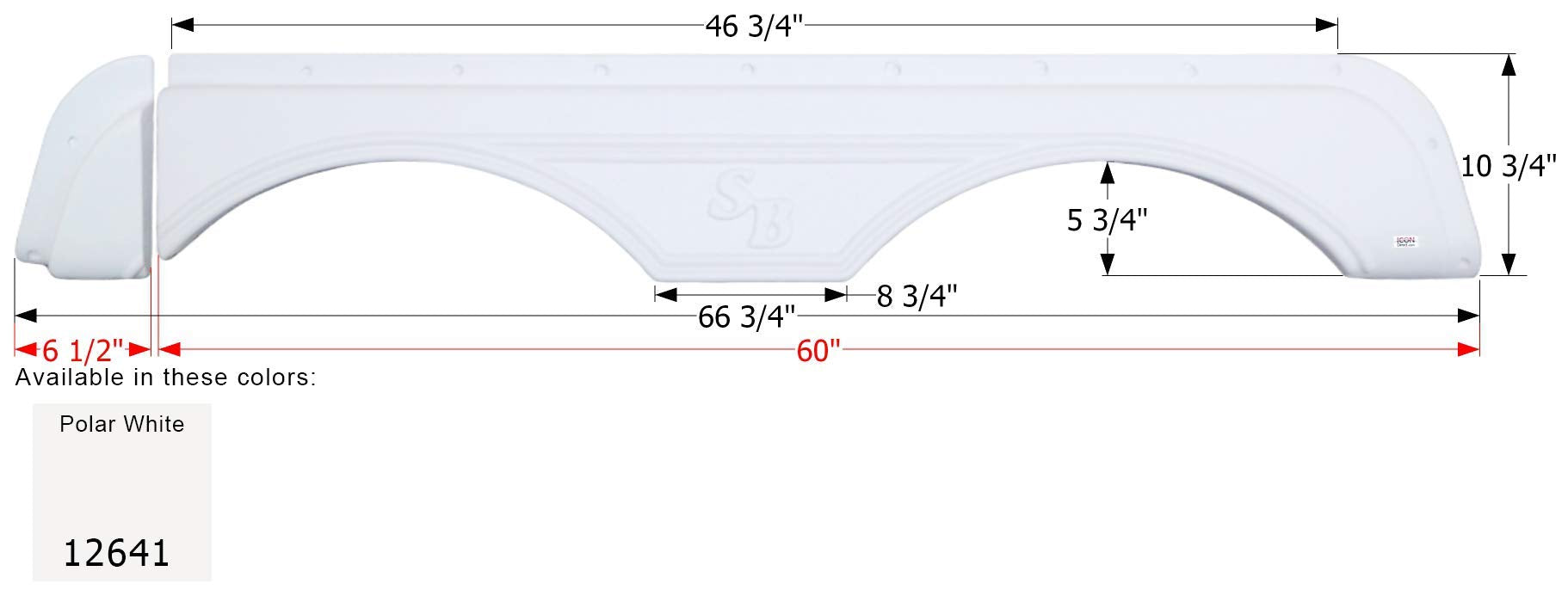 Fender Skirt, ICON Tandem, Sunnybrook, FS2641, Polar White