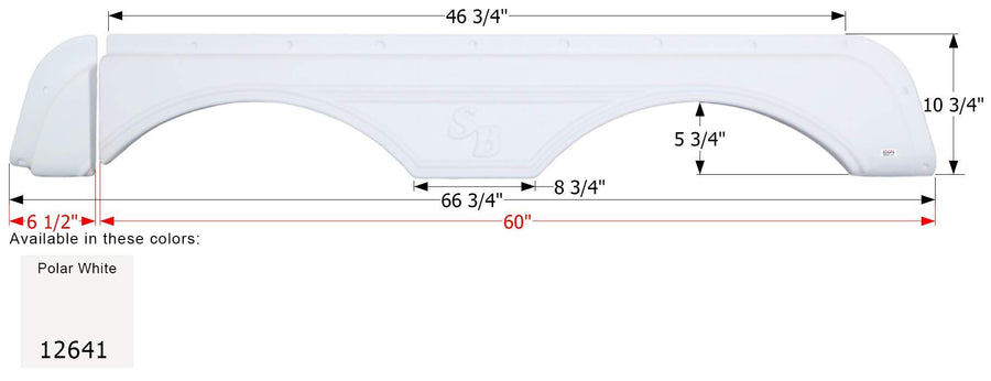 Fender Skirt, ICON Tandem, Sunnybrook, FS2641, Polar White