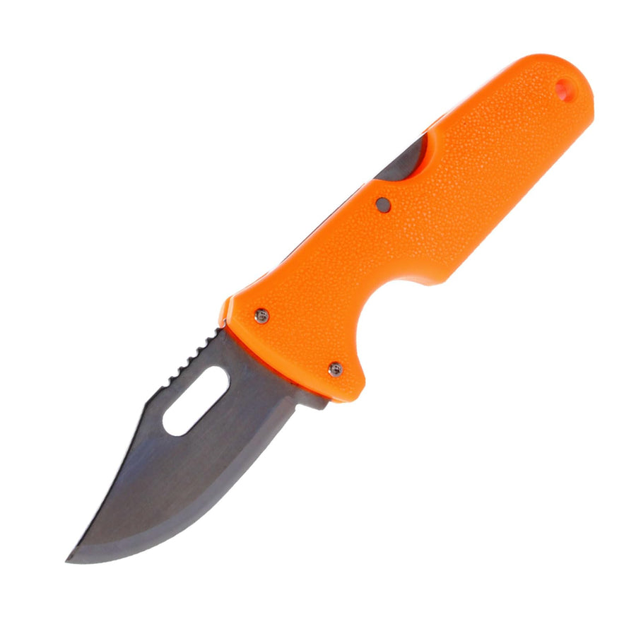 COLD STEEL Hunters Fixed Blade Knife - Click N Cut | Durable 420J2 Steel Compact Hunting & Hiking Multiple Replaceable Blades | Sheath & 3 Blades Included - Blister Package