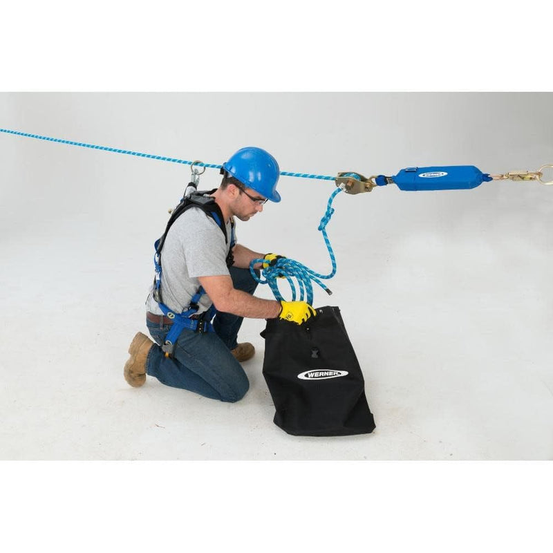 100 Ft Werner 2-Man Rope Horizontal Lifeline System Cross-Arm Strap