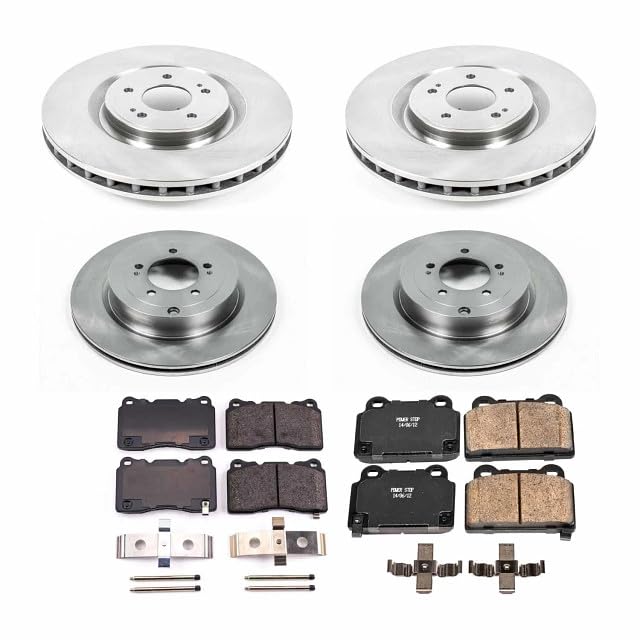 Power Stop Autospecialty KOE4145 Front and Rear Replacement Brake Kit-OE Brake Rotors & Ceramic Brake Pads For Mitsubishi Lancer 2008-2015 [Model Specific]