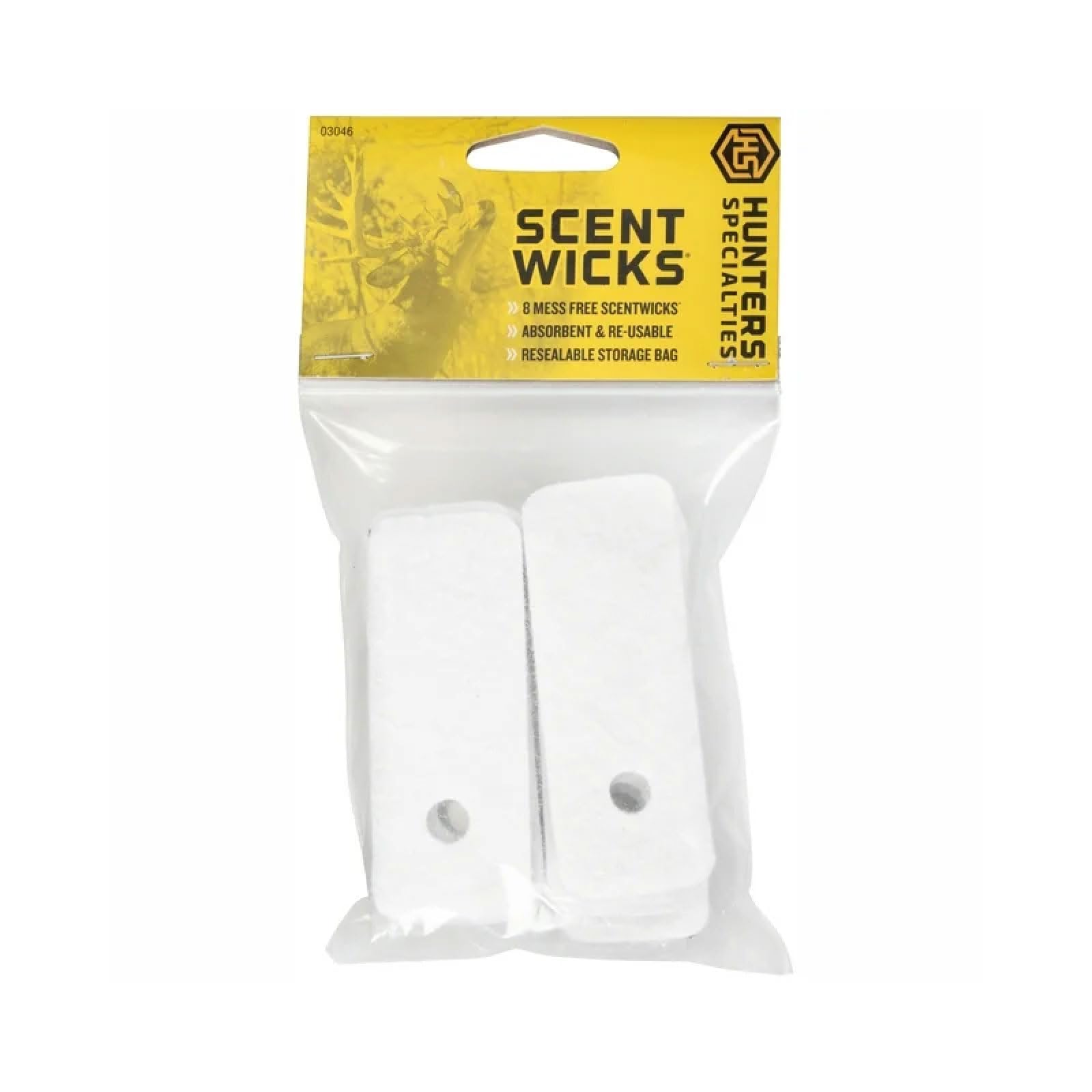Scent Wicks Hunters Specialties - 8 Pack Felt Scent Absorbing Reusable Buck Attractant Application Pads for Hunting (Scent Not Included)