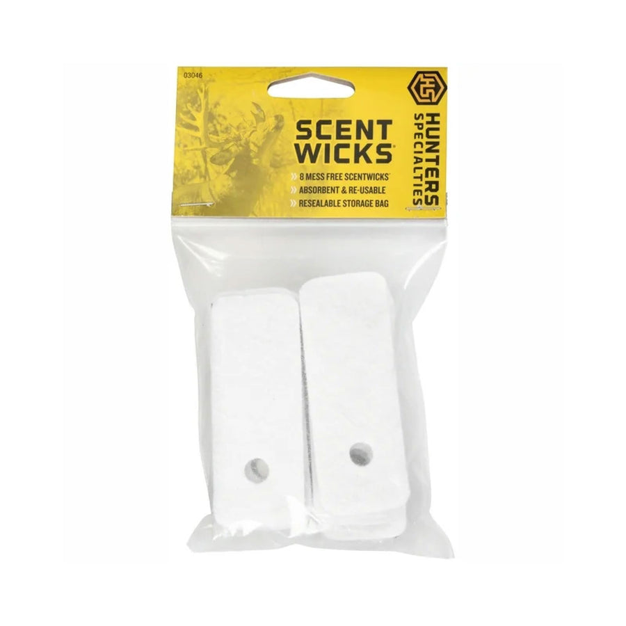 Scent Wicks Hunters Specialties - 8 Pack Felt Scent Absorbing Reusable Buck Attractant Application Pads for Hunting (Scent Not Included)