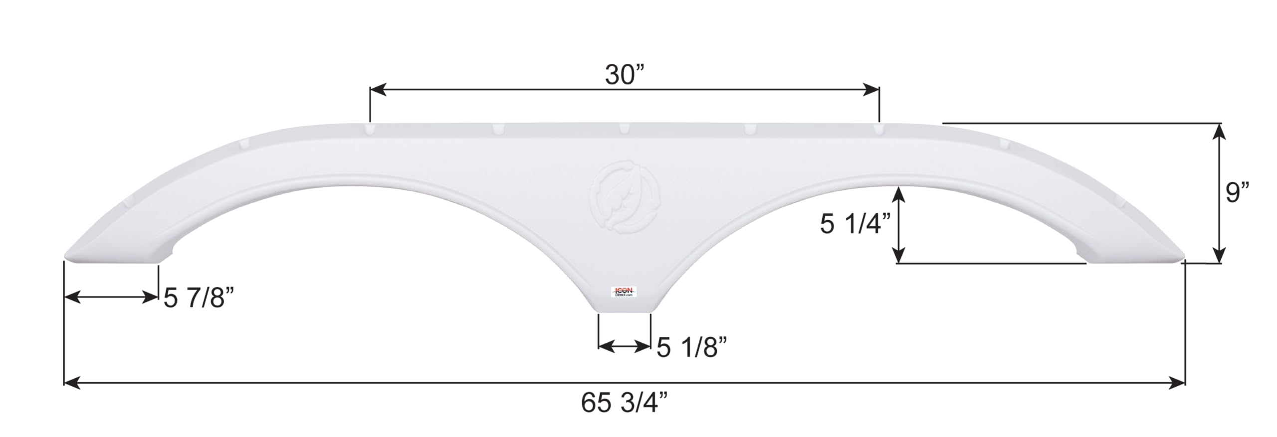 Tandem Axle Fender Skirt ICON 14118 FS2788 for Evergreen - Polar White