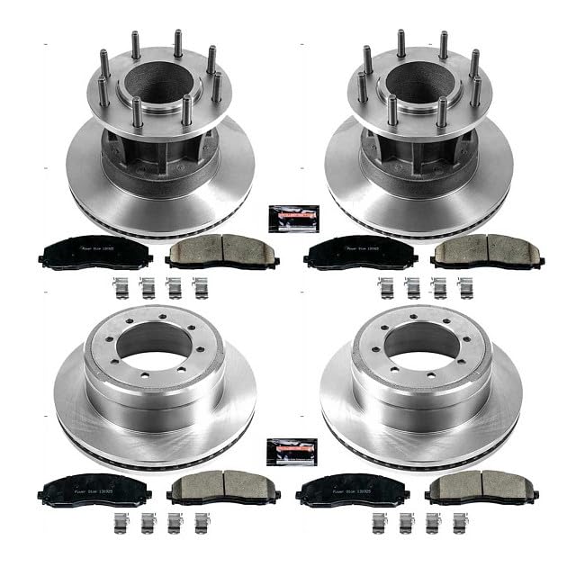 Power Stop Autospecialty KOE6822 Front and Rear Replacement Brake Kit-OE Brake Rotors & Ceramic Brake Pads For Ford F-350 Super Duty 2013-2016 [Model Specific]