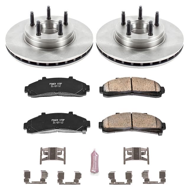 Power Stop Autospecialty KOE5081 Front Replacement Brake Kit-OE Brake Rotors & Ceramic Brake Pads For Ford Ranger, Mazda B2300, Mazda B3000, Mazda B4000 [Model Specific]