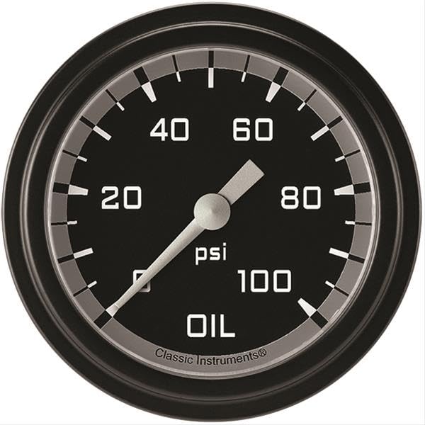 AX381GBLF Classic Instruments Gray 2-5/8" AutoCross Oil Pressure Gauge
