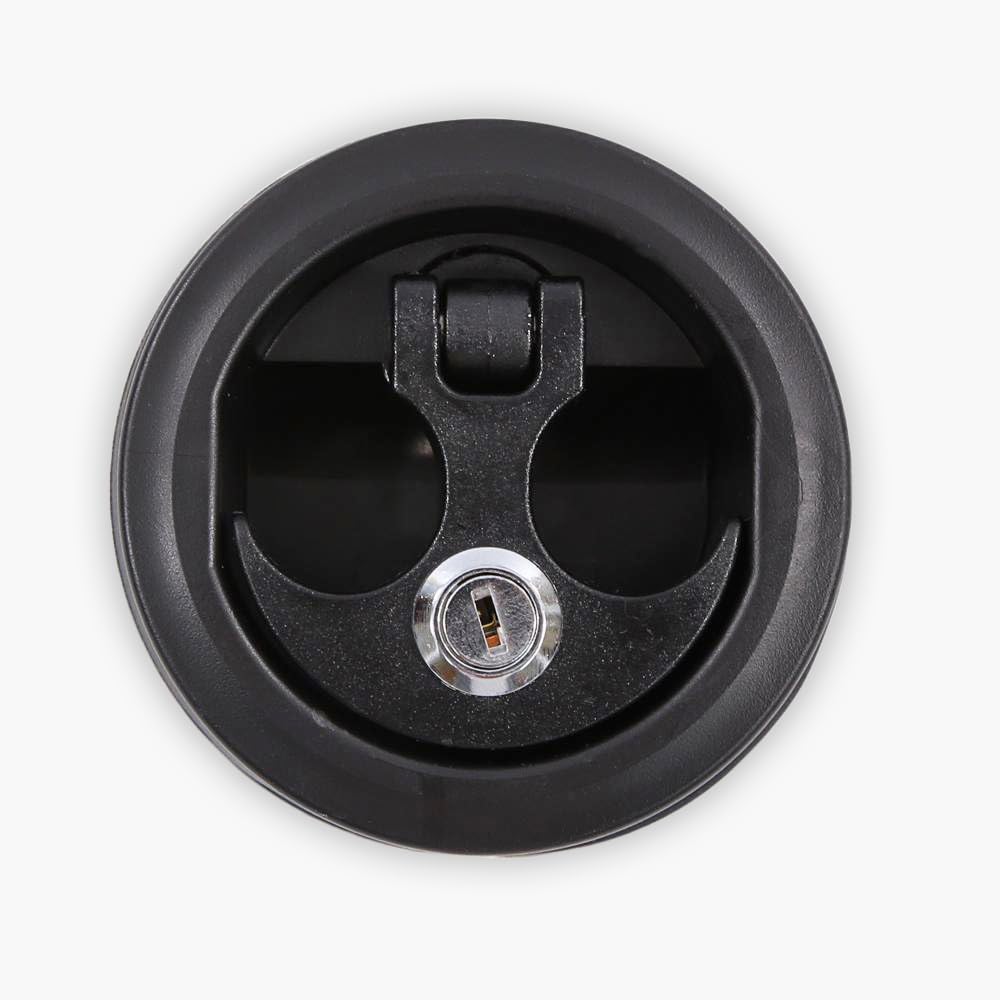 Anchor Handle T-H Marine Locker Latch - Waterproof Boat Compartment Lid Latch - Two-Finger Handle - Fits Aluminum, Fiberglass & Carpeted Lids up to 3/4 Inch - Black Base, Black Handle, Locking