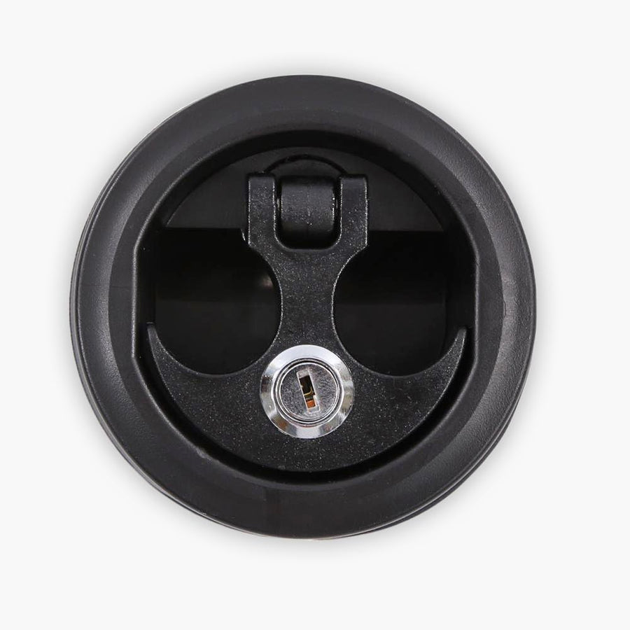 Anchor Handle T-H Marine Locker Latch - Waterproof Boat Compartment Lid Latch - Two-Finger Handle - Fits Aluminum, Fiberglass & Carpeted Lids up to 3/4 Inch - Black Base, Black Handle, Locking